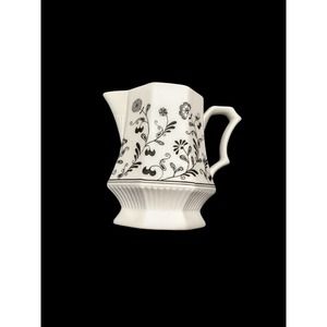 Independence Ironstone Interpace Japan Vintage Black Floral Creamer
